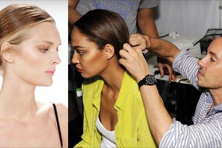 Photograpy: left, Carolina Herrera Spring 2012 by Peter Stigter; right, backstage at Michael Kors Spring 2012 by James Cochrane