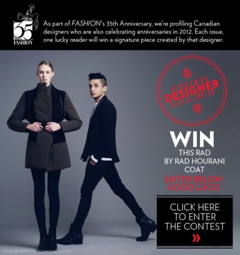 FASHION designer giveaway: Enter to win this Rad by Rad Hourani coat
