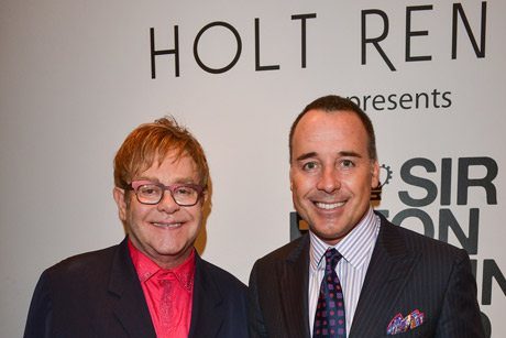 Elton John and David Furnish at Holt Renfrew in Toronto