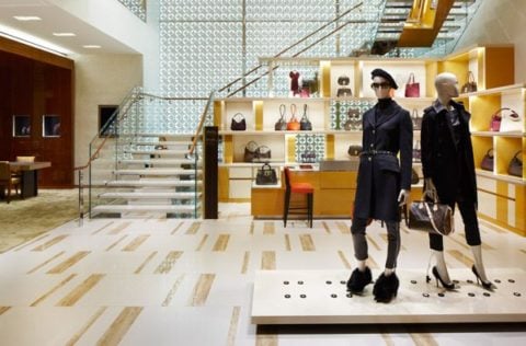 Inside view of the first ever Louis Vuitton Maison to open in