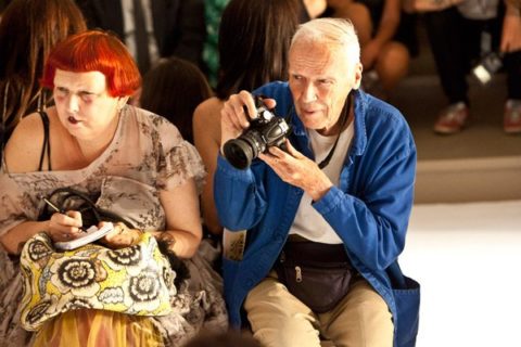 Lynn Yaeger and Bill Cunningham at New York Fashion Week