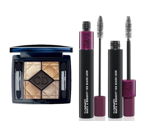 Dior 5-colour eyeshadow in Night Golds and MAC Haute Naughty mascara