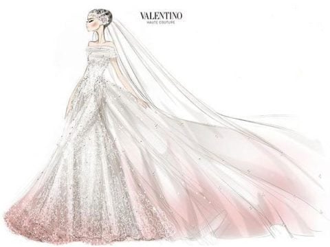 Sketch Valentino Anne Hathaway Wedding Dress