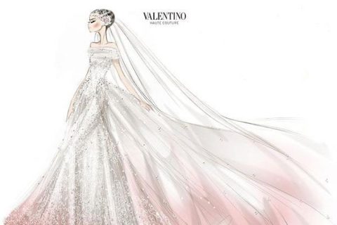 Sketch Valentino Anne Hathaway Wedding Dress