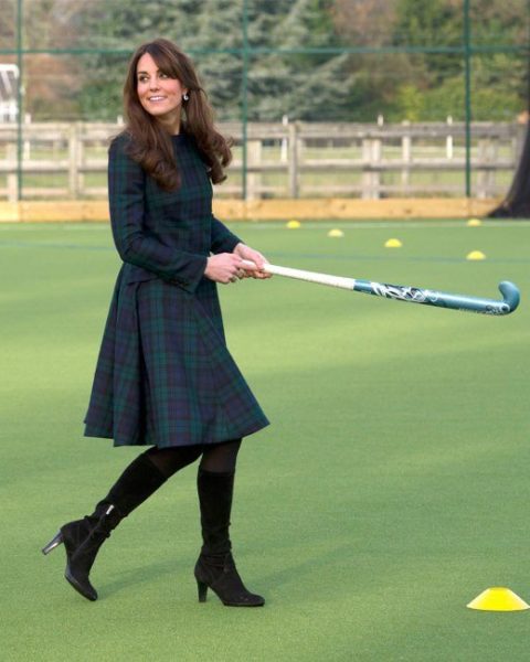 Catherine, Duchess of Cambridge Visits St Andrew's School in Alexander McQueen coatdress