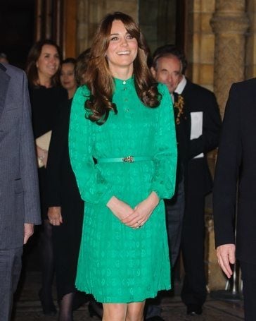 Kate Middleton new bangs Mulberry dress London History Museum