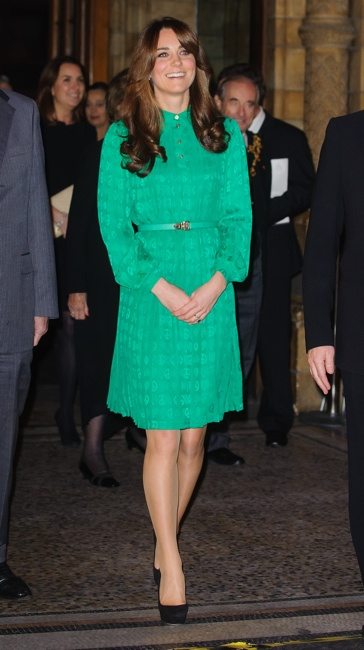 Kate Middleton new bangs Mulberry dress London History Museum