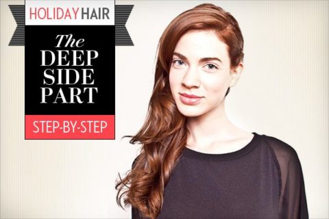 Holiday Hair tutorial deep side part
