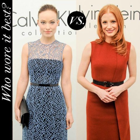 Olivia Wilde Jessica Chastain Calvin Klein Fall 2013 Front Row
