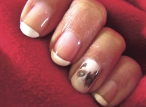 Grumpy Cat nail art