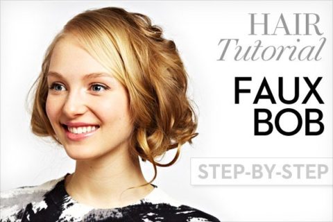 faux bob hair tutorial step by step