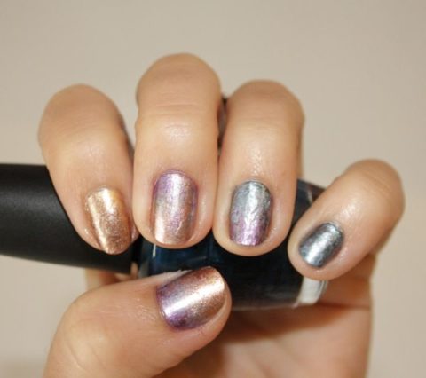 nail tutorial prom metallic ombre