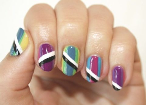nail tutorial prom stripes