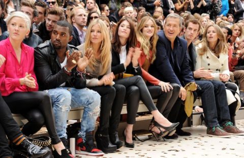 Ellie Goulding Kayne West Sienna Miller Gemma Arterton Rosie Huntington Whiteley and Mario Testino Andy Murray and Kim Sears at the Burberry Prorsum Spring Summer 2012 Womenswear show