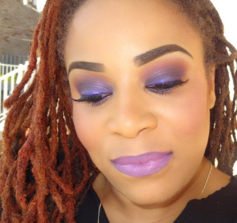 purple makeup Janella