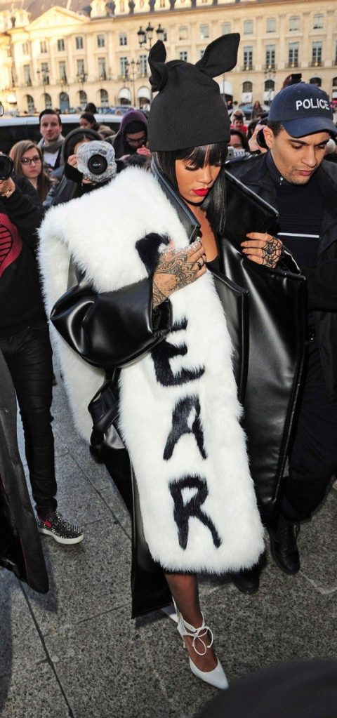 Rihanna Comme des Garcons Fall 2014 Fashion Show Paris