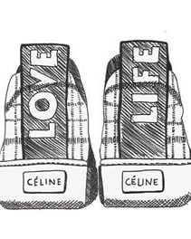 Céline’s Love Life sneakers, sketch by Cecilia Doan of Shit Bloggers Wear