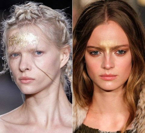 fall 2014 beauty trend gold forehead
