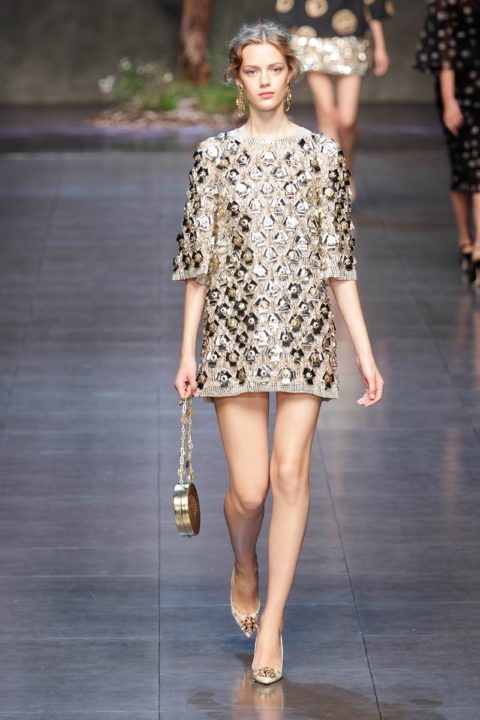 spring fashion 2014 trend metallic Dolce & Gabbana