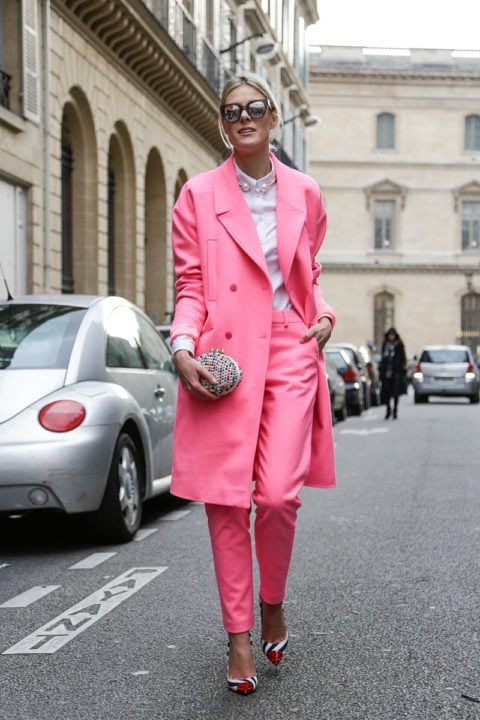 Fall 2014 Trends Red Pink Orange Street Style Paris Fashion Week
