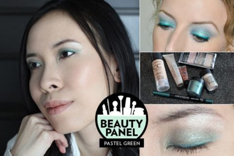 pastel green makeup beauty panel