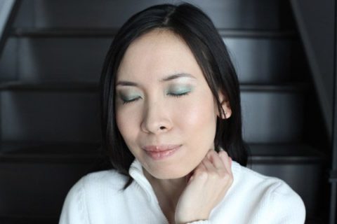 pastel green makeup beauty panel maggie