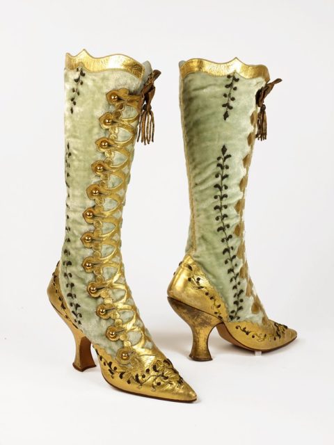 Gold button boot
