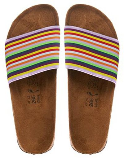 Pride Week Birkenstock Rainbow Stripe Slider Sandals