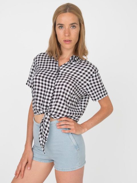 American Apparel tie up blouse