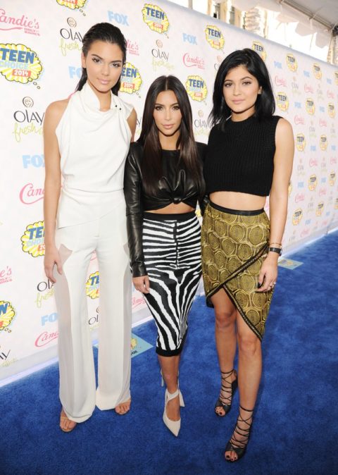 teen choice awards 2014 kim kardashian kylie jenner kendall jenner