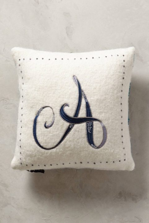 christmas hostess gifts ideas anthropologie embroidered monogram pillow