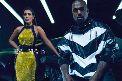 Kanye West Kim Kardashian Balmain Spring 2015