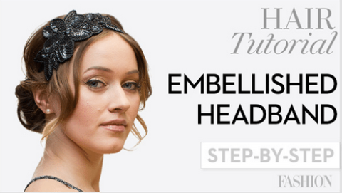Holiday hair tutorial: Learn how an embellished headband can create a  pretty updo in 60 seconds (seriously!) - FASHION Magazine