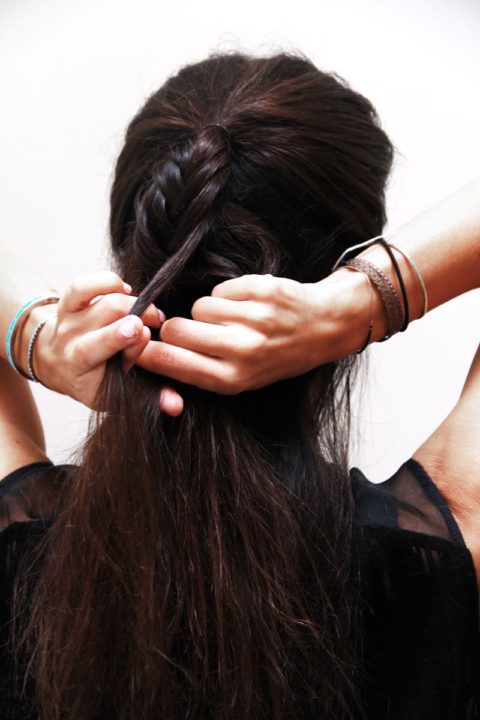 holiday hair tutorial fishtail braid step 3