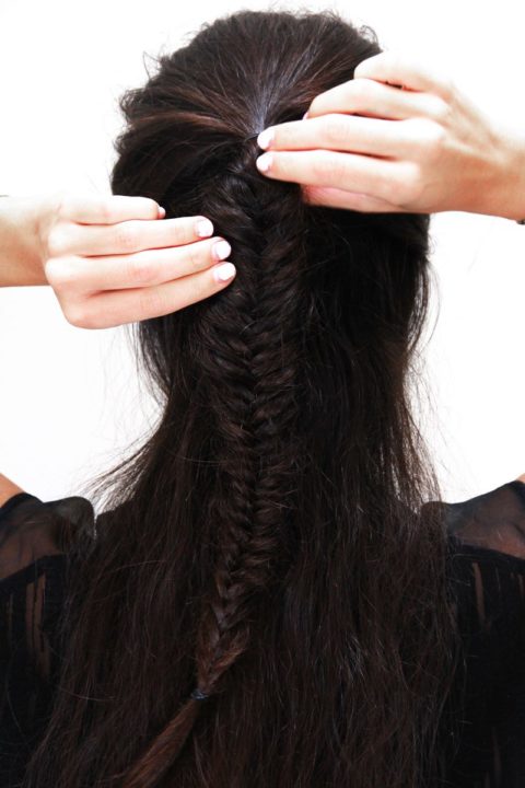 holiday hair tutorial fishtail braid step 5