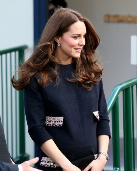 Kate Middleton's baby bump was out and about at today's Clore Art Room ...