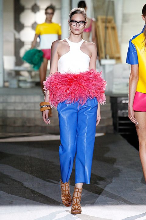 spring fashion 2015 trend feathers fringe dsquared
