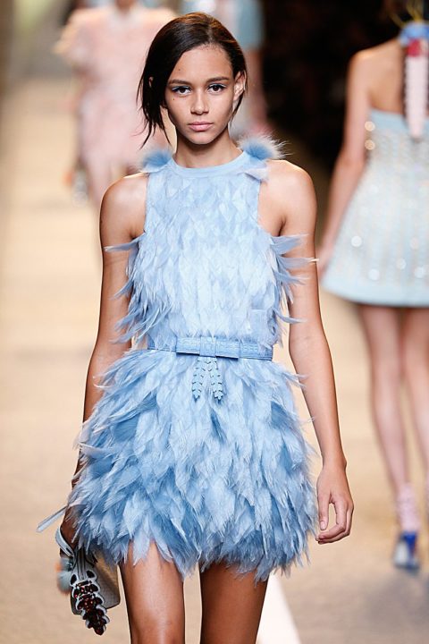 spring fashion 2015 trend feathers fringe fendi
