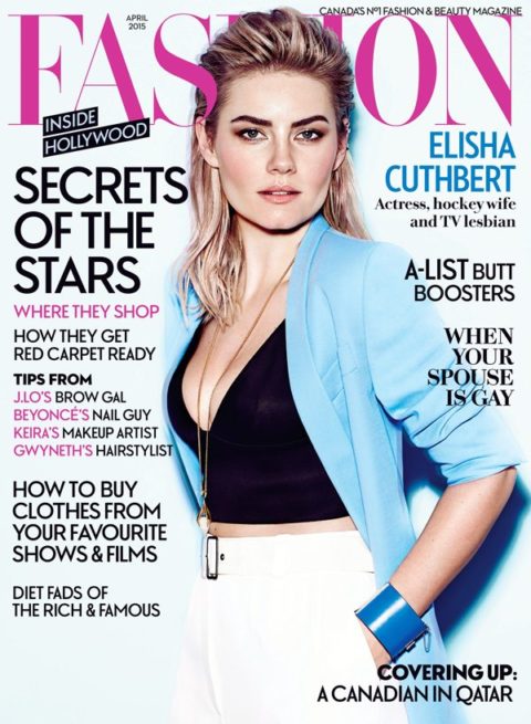Fashion Magazine April 2015 Cover Elisha Cuthbert