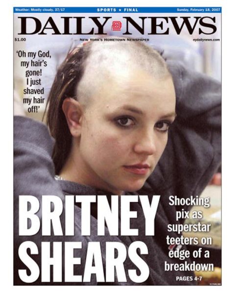 Daily News front page February 18, 2007, Headline: BRITNEY
