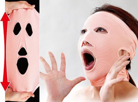 weird beauty tools face stretcher mask