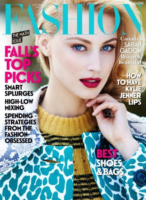 Fashion Magazine October 2015 Sarah Gadon