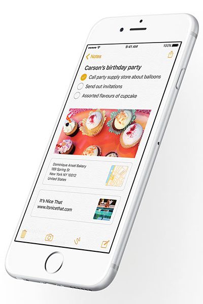 apple ios 9 features note