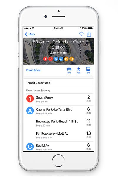apple ios 9 features transit traffic