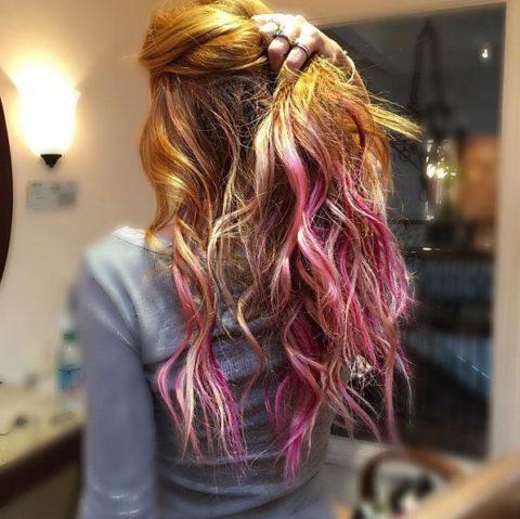 celebrity bright coloured hair bella thorne