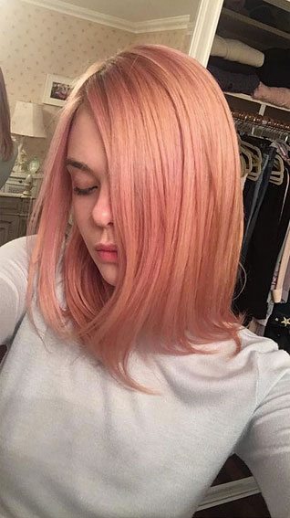 celebrity bright coloured hair elle fanning