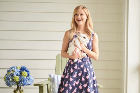 Reese Witherspoon bunny print dress