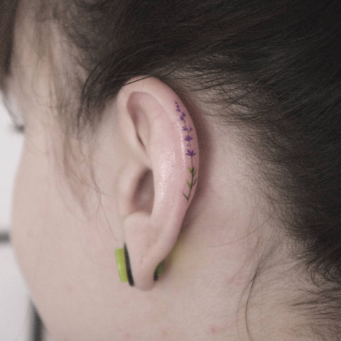 Minimalist Ear Tattoo Trend has People Getting Tiny Tattoos on Ear