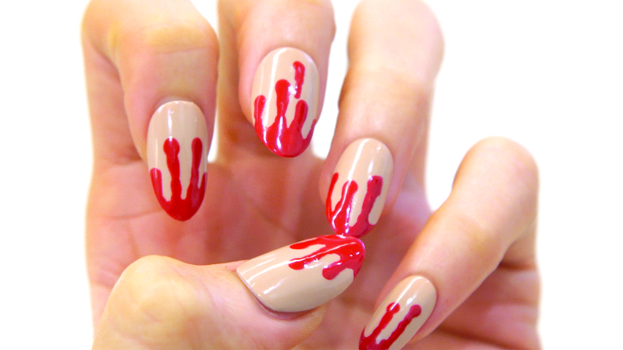 Spooky Press on Nails Blood Dip Horror Nail Art - Etsy