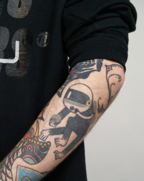 David Peyote arm tattoos